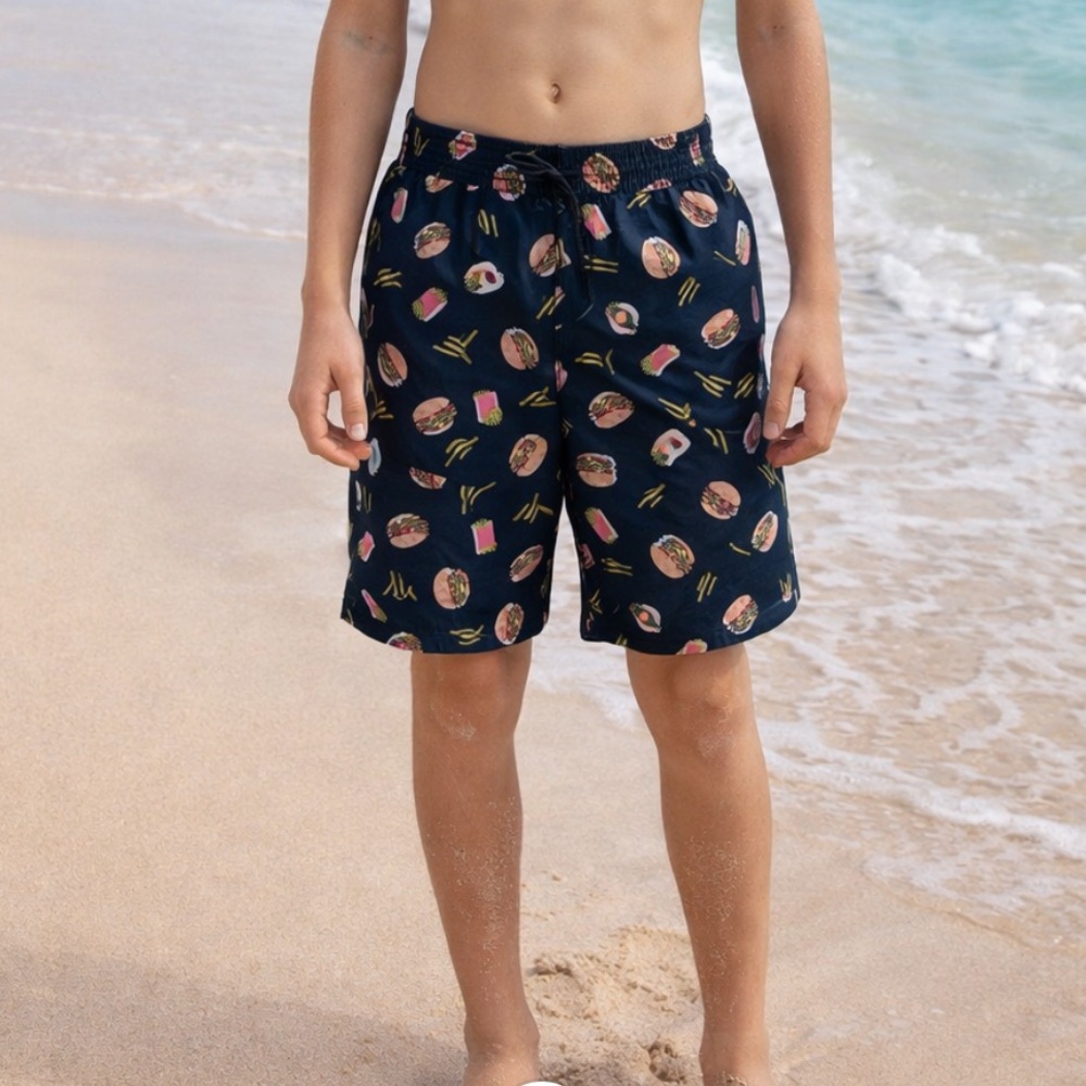 Burgers & Fries Abercrombie Kids Swim Trunks  Boardshorts Sz 13-14 Price Firm!